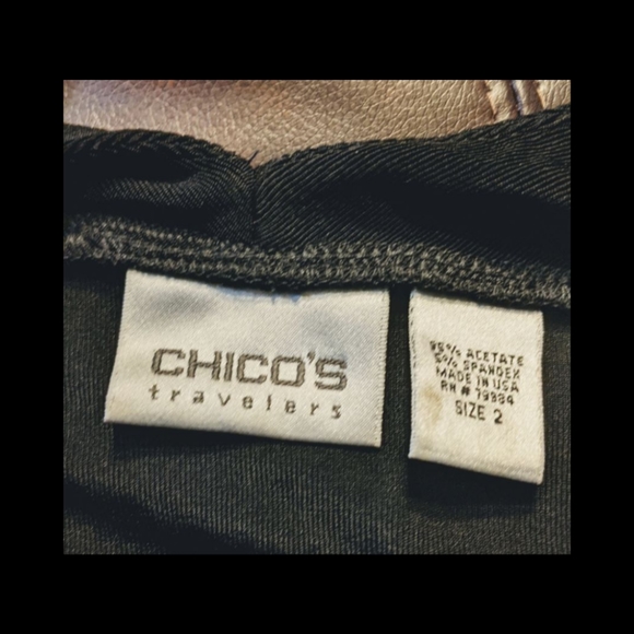 Chico's Traveler black long sleeve tunic top - Picture 2 of 2